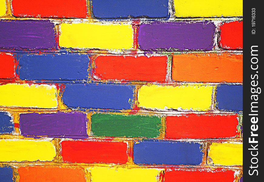 Brick Wall Painted Children