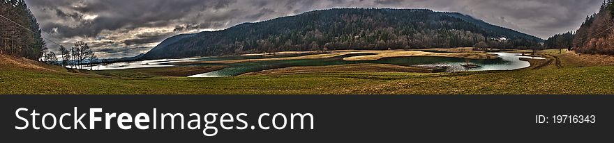 Panorama Of Karst Fields And Lake