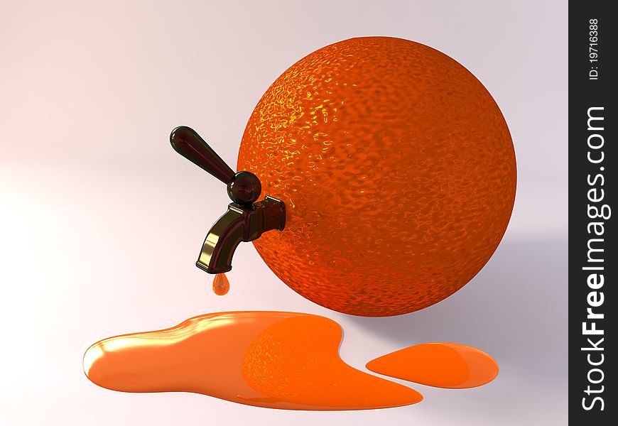 Orange With A Crane