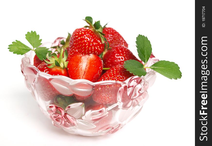 Strawberries on a white background