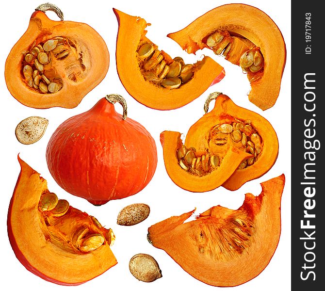 Fragments of pumpkin for design
