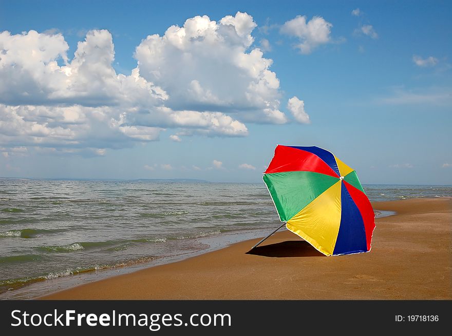 The color umbrella on seaside