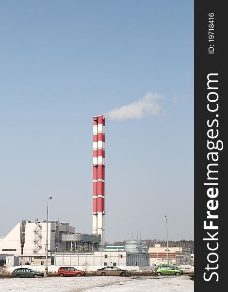 Industrial chimneys in Moscow Russia