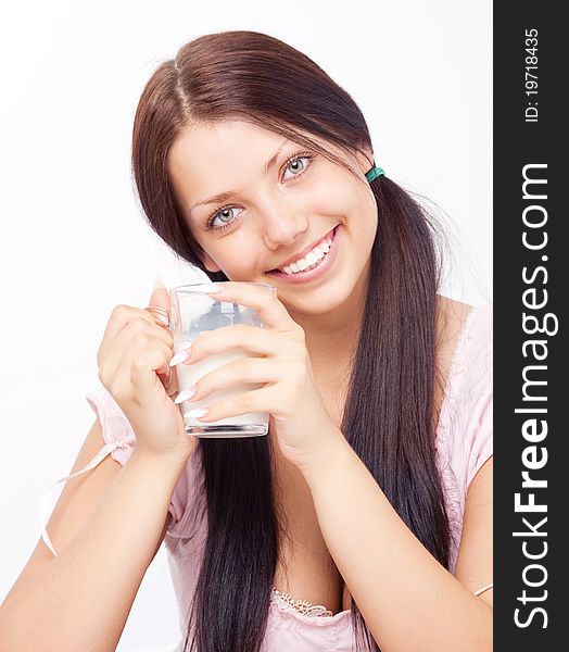 Girl drinking milk