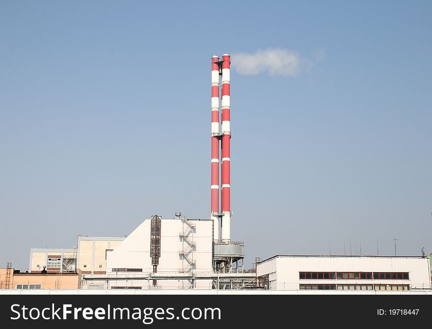 Industrial chimneys in Moscow Russia