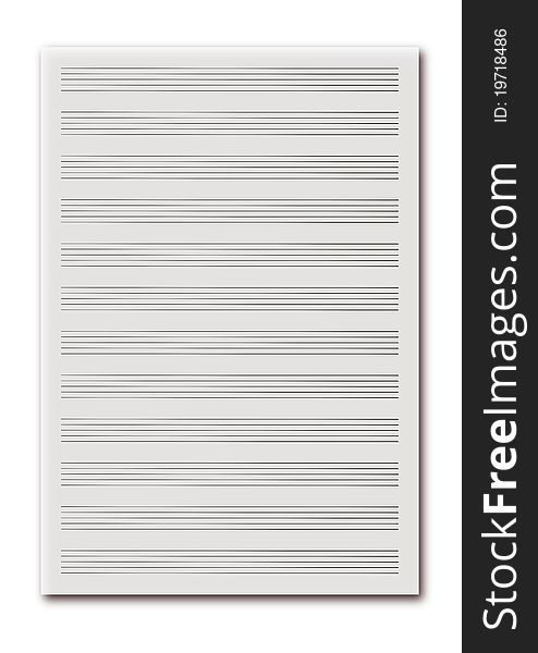 Manuscript paper with treble and bass clefs. Manuscript paper with treble and bass clefs