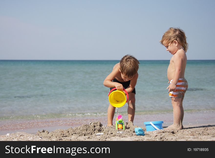 Children playing on beach