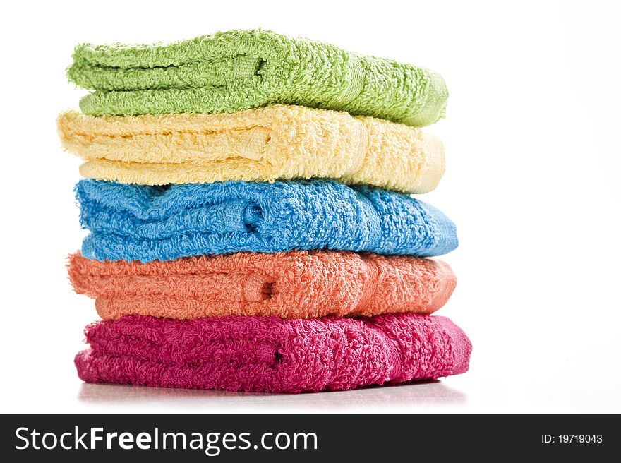 Colorful Towels On A White Background