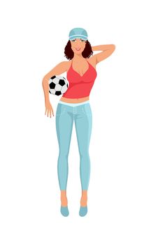 Active Girl With Ball Isolated Stock Photo