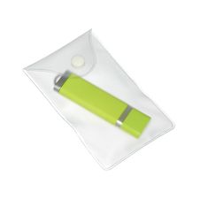 Green Flash Drive In Plastic Case Stock Images