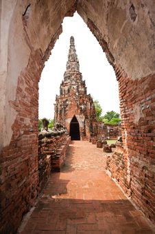 Ancient Passage Way And Chedi , Thailand. Stock Photography