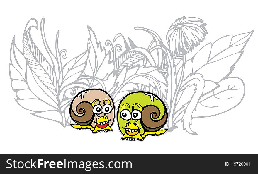 Snails In Grass