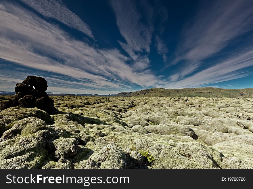 Old lavafield in iceland laki