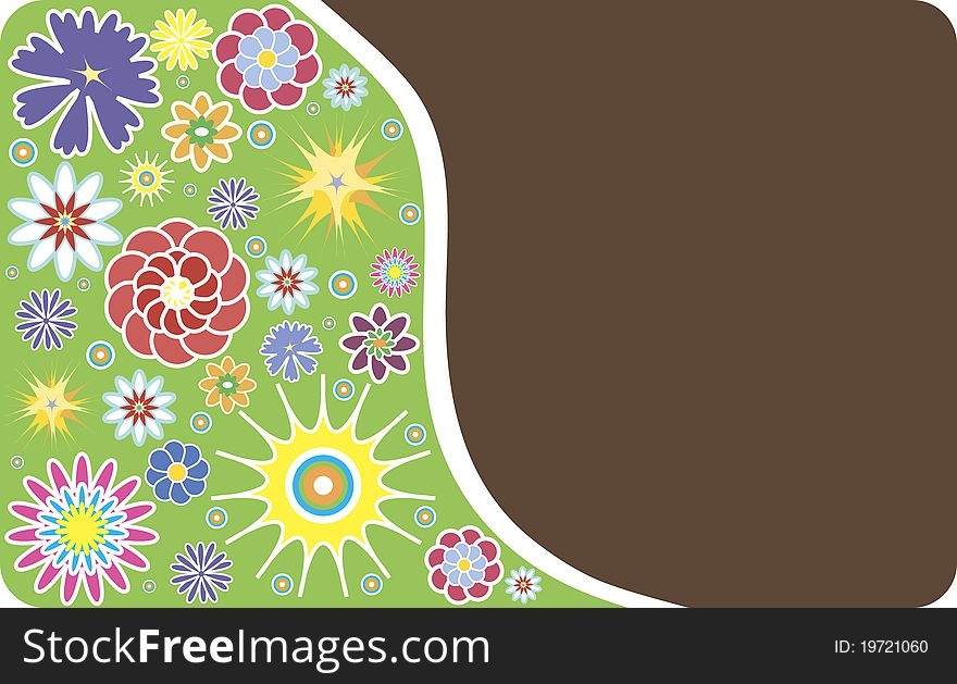 Card with abstract floral colorful background. Card with abstract floral colorful background