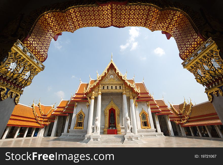 Famous place Wat Benjamaborpit Bangkok Thailand