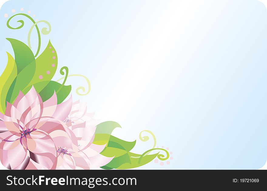 Card with gentle romantic floral background