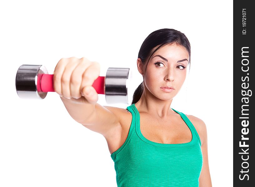 Woman with a dumbbell
