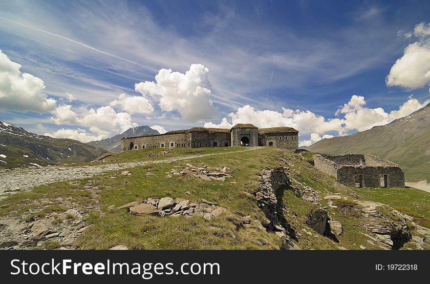 A view of the Varisello fortress, Mont-Cenis, France