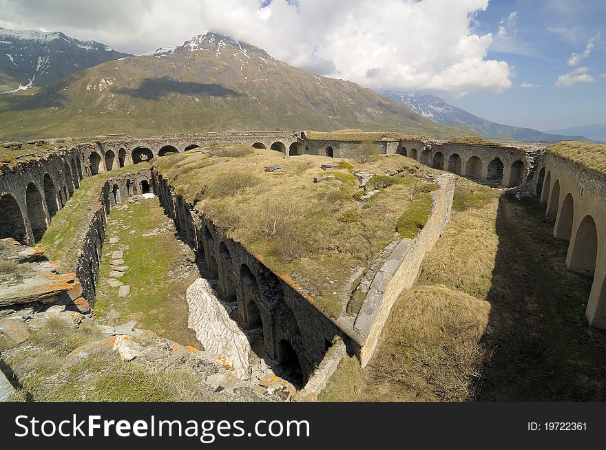 A view of the Varisello Fortress - Mont-Cenis, France