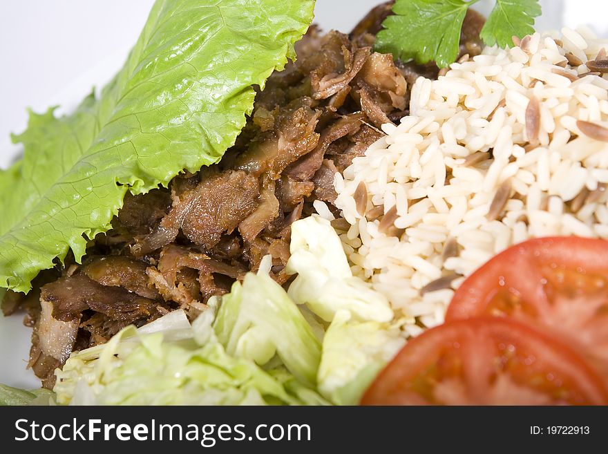 Roast Meat with wild rice. Roast Meat with wild rice