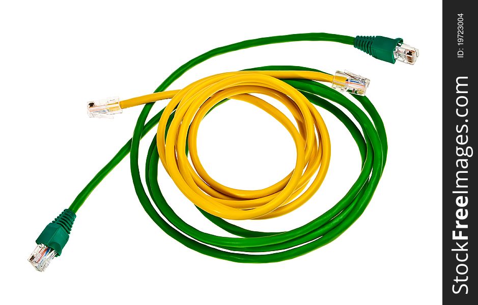 Green and yellow patch cords.