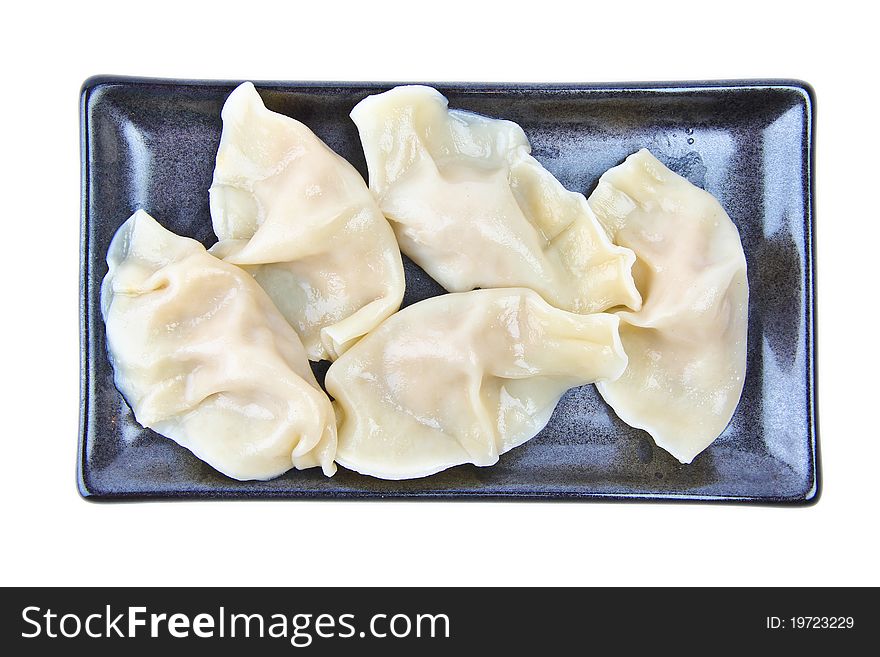 Chinese Dumplings. Close up on white background