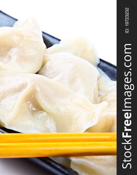 Chinese Dumplings. Close up on white background