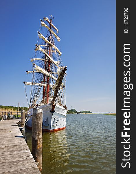Sailing ship on a pier in Germany.