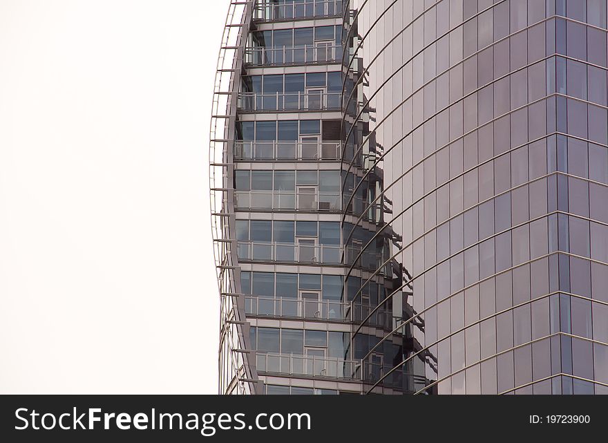 Part of modern building from grey glass. Part of modern building from grey glass