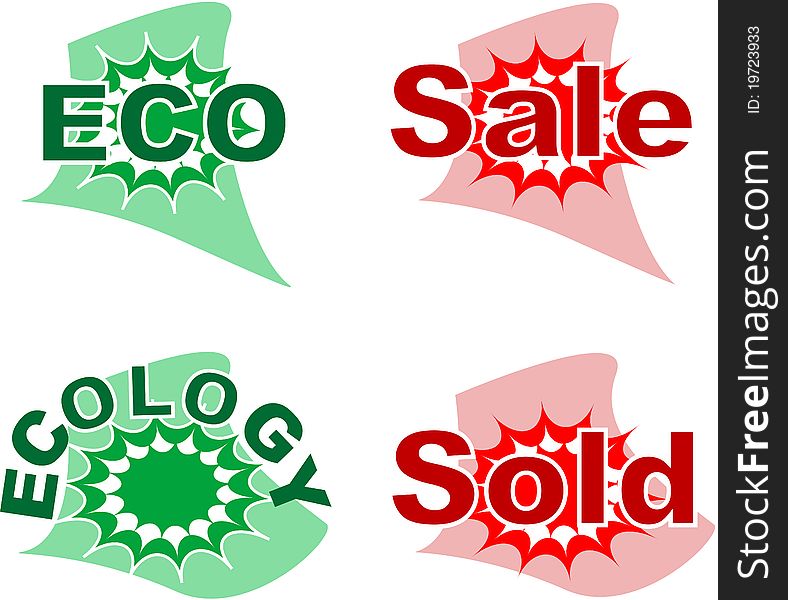 Set of sale and ecology badge icon