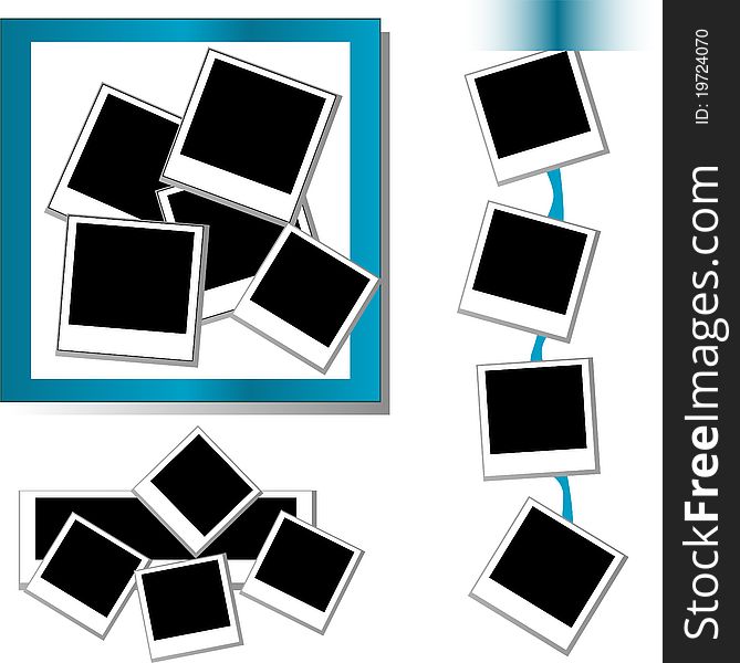 Set of Photo frames background and border isolated. Set of Photo frames background and border isolated