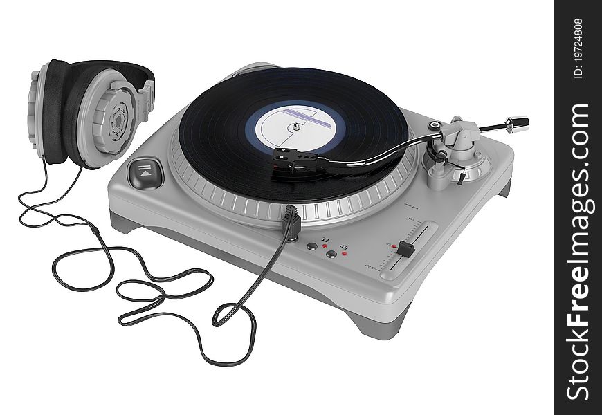 Turntable isolated on white background