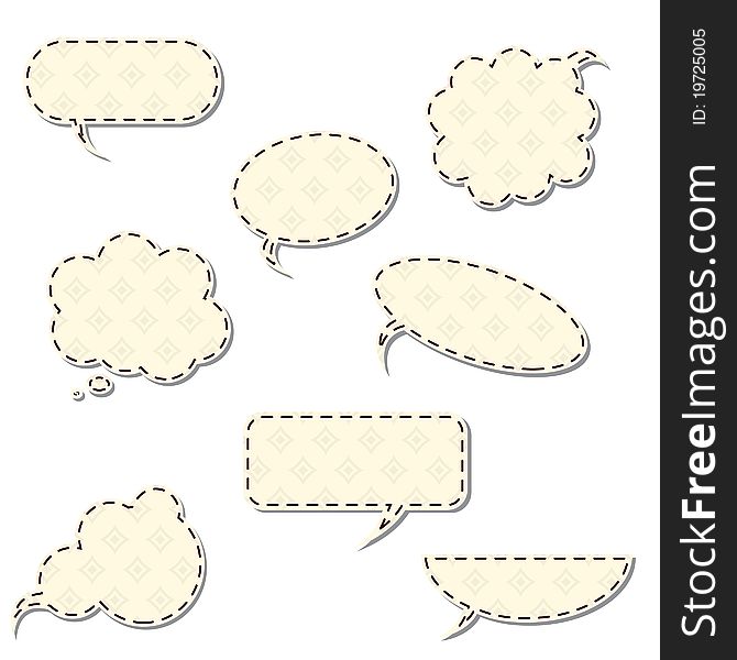 Vintage speech bubbles isolated on white background