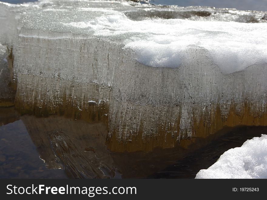 Floating Of Ice In Spring