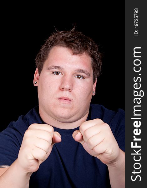 Young Man In A Blue Shirt