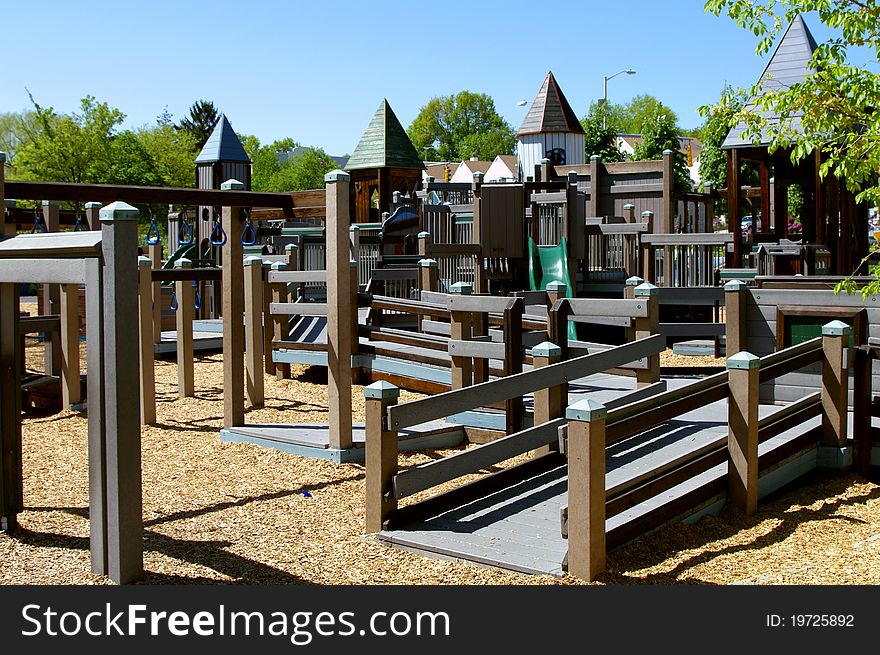 Empty Playground in the Spring. Empty Playground in the Spring