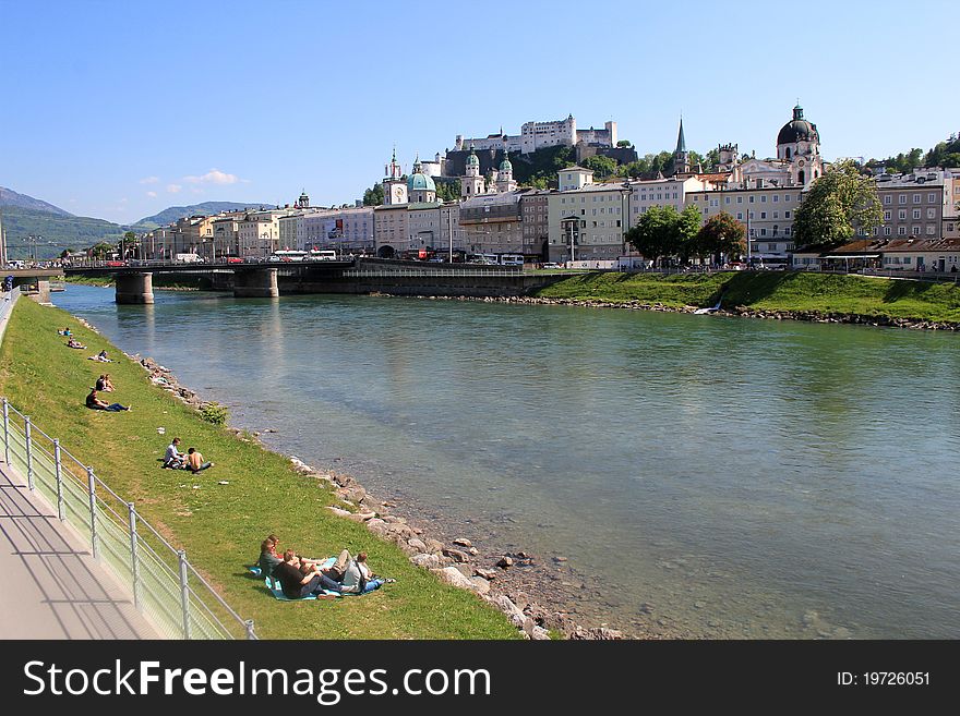 River Salzach in Salzburg, Austria. River Salzach in Salzburg, Austria