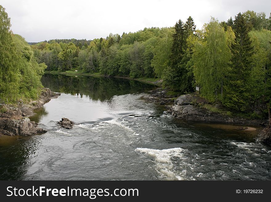 Rapids on the river Lagen, Norway. Rapids on the river Lagen, Norway