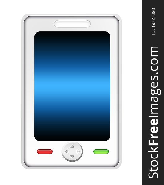 White cell with blue background over white background.illustration