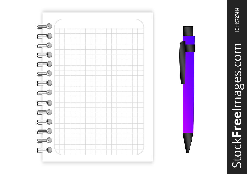 Binder rings grid with pen