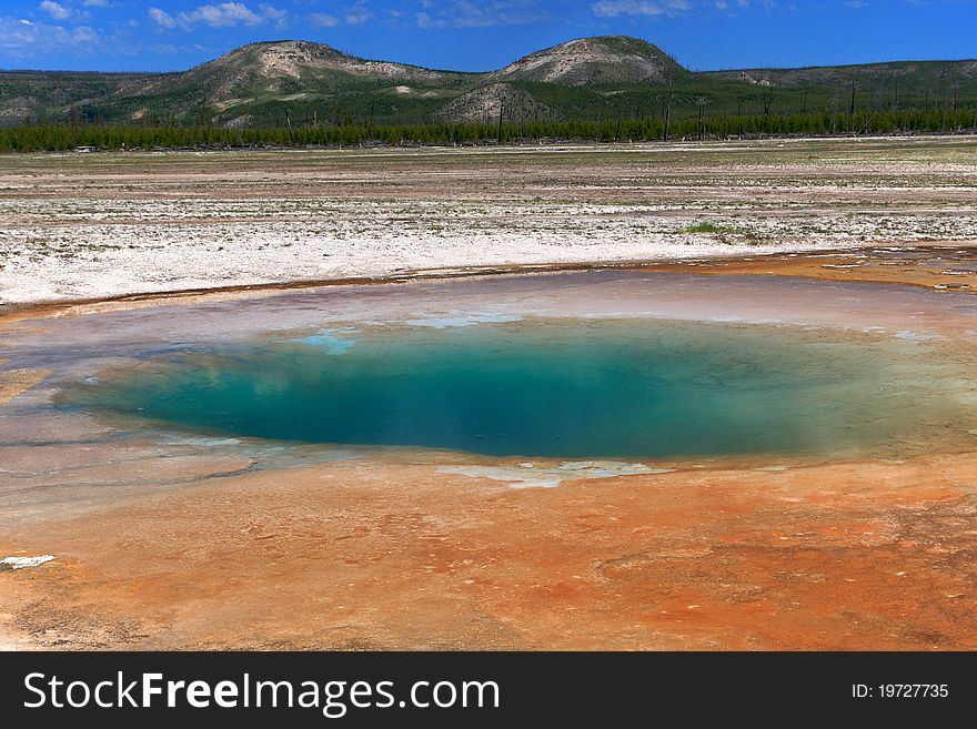 Grand Prismatic Spring and Midway Geyser Basin. Yellowstone National Park.Wyoming.USA