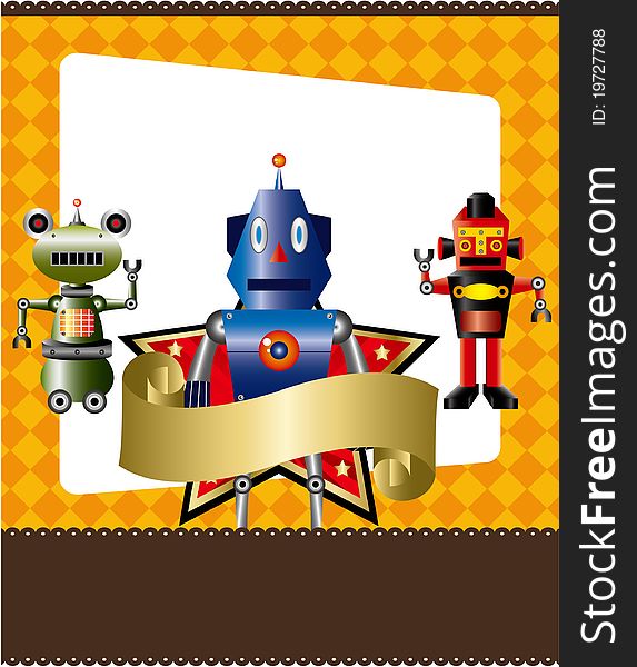 Cartoon Robot Card