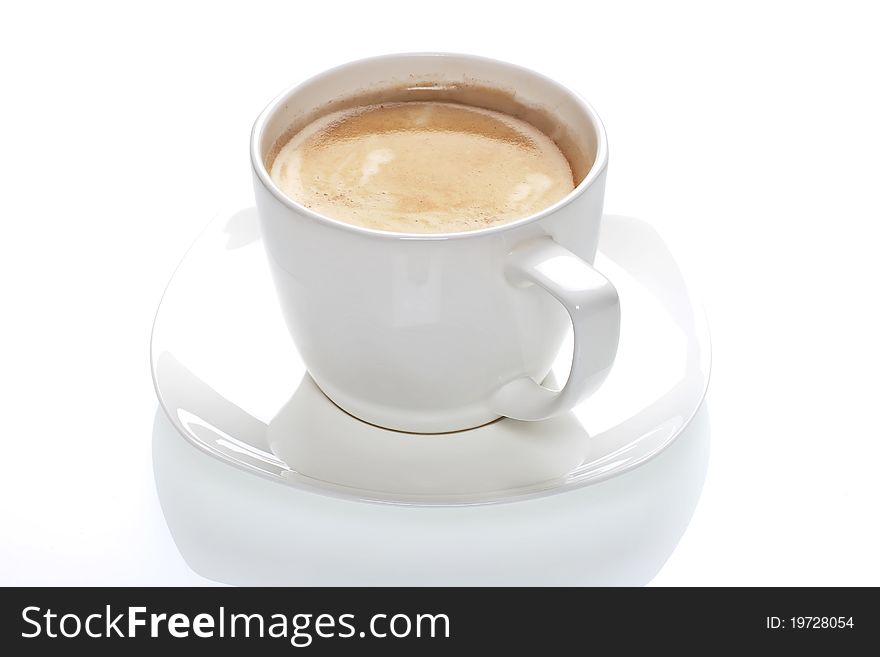 Cup of coffee  isolated over white