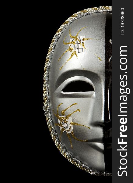 Carnival mask isolated on black background