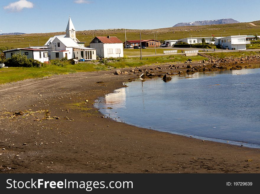 Porshofn village. North part of Iceland.