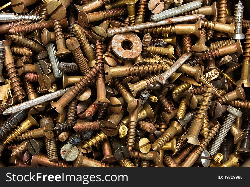 Background Of Old Rusty Screws