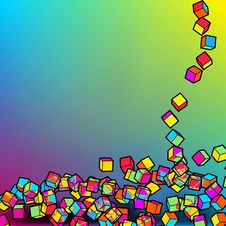 Falling Colour Cubes Abstract Template. EPS8 Royalty Free Stock Photography
