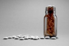 Bottle Of White Pills Stock Photography Bottle Of White Pills Stock Photography