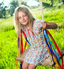 Young Girl On Swing Royalty Free Stock Image Young Girl On Swing Royalty Free Stock Image