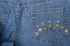 Fancy Jeans Pocket Stock Photo